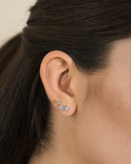 Orecchini a lobo Silvia argento indossato