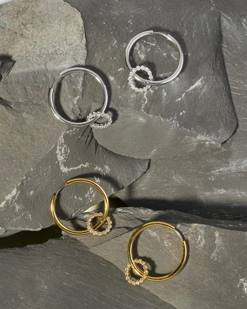 Orecchini eleganti in argento e oro