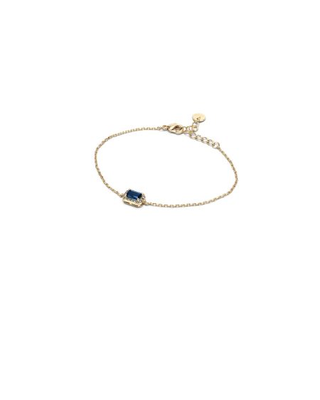 Bracciale oro con pietra blu rettangolare