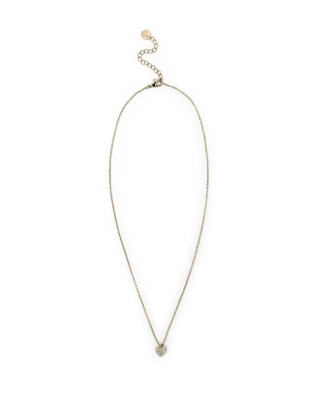 Collana dorata con ciondolo a cuore brillante