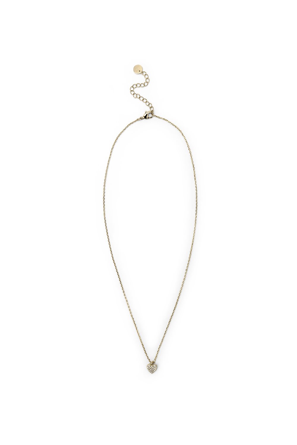 Collana dorata con ciondolo a cuore brillante