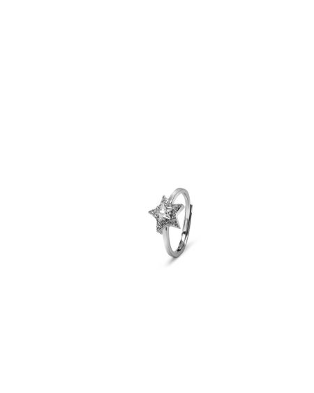 Anello in argento con stella di diamanti