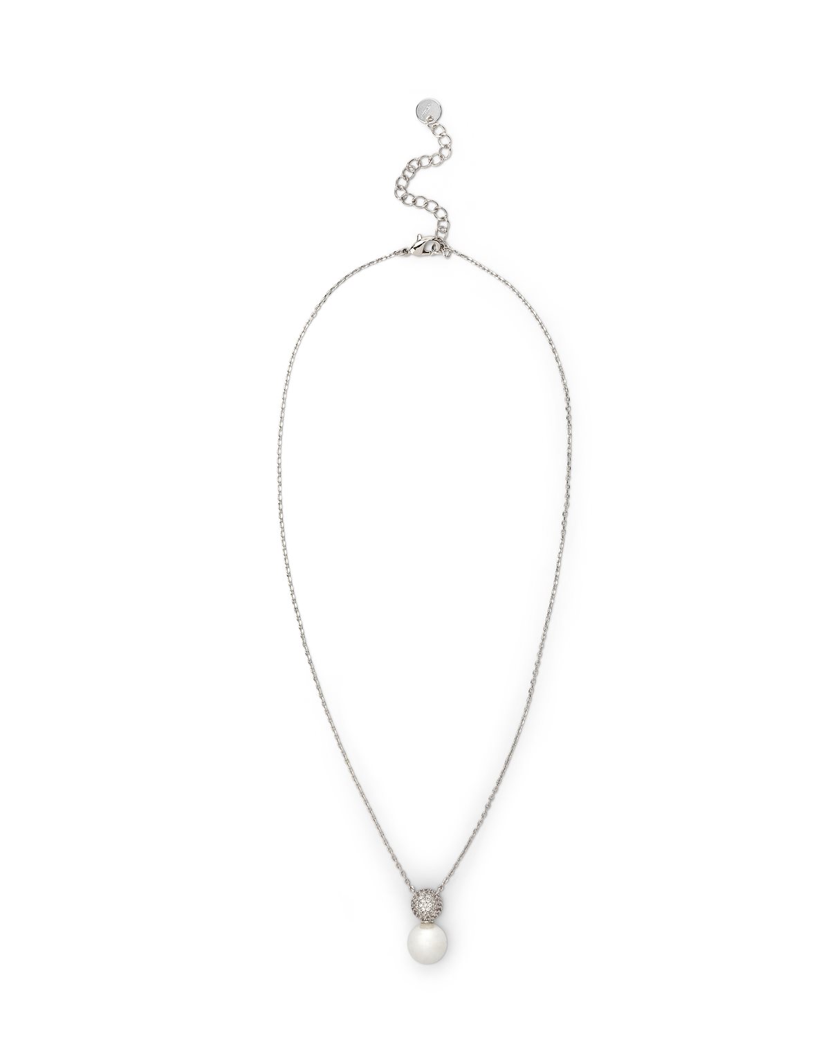 Collana argento con pendente perla e sfera brillante