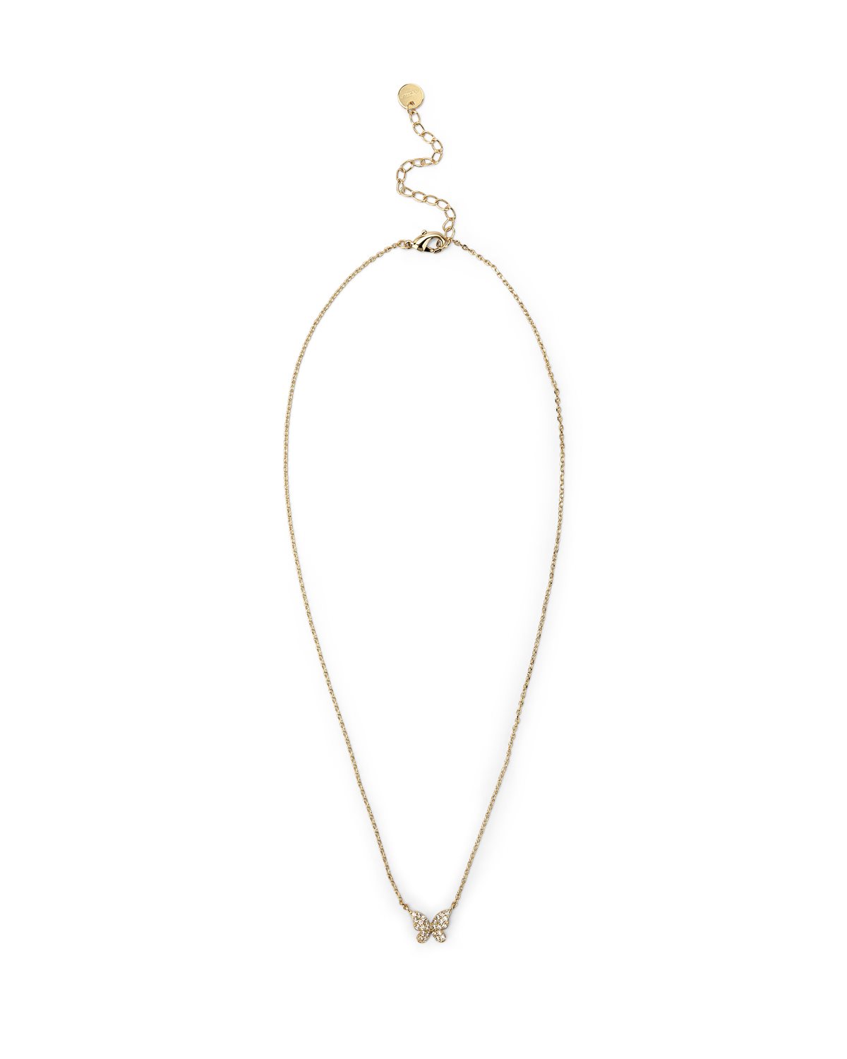 Collana oro con ciondolo farfalla brillante