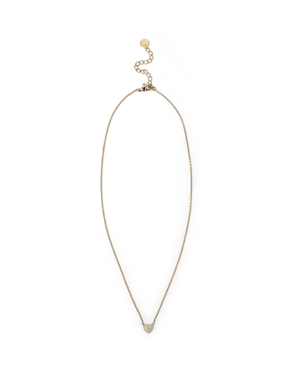 Collana oro con ciondolo a cuore brillante