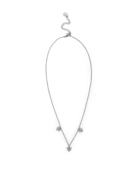 Collana argento con ciondoli a cuore brillanti
