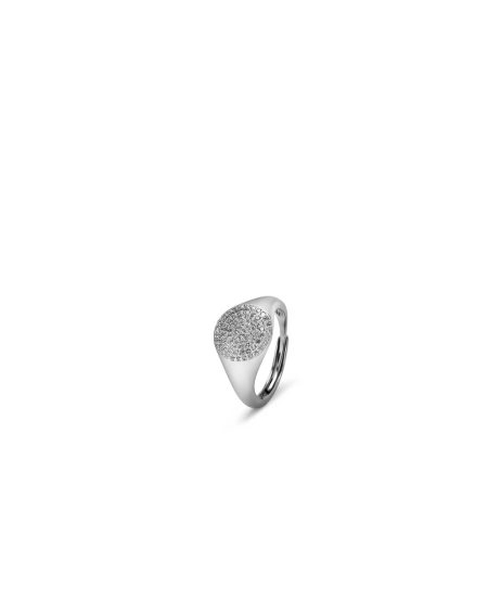 Anello in oro bianco con pavé di diamanti