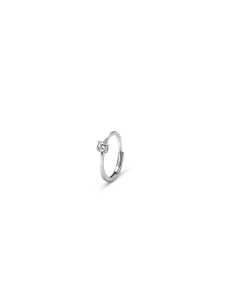 Anello solitario in oro bianco con diamante