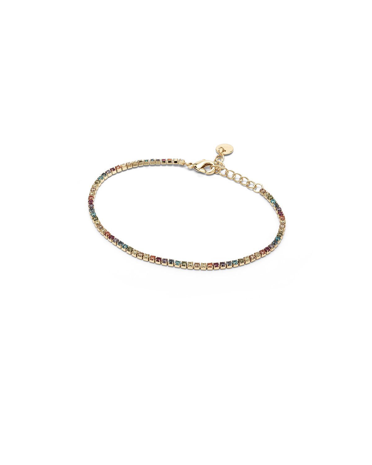 Bracciale tennis oro con pietre multicolori