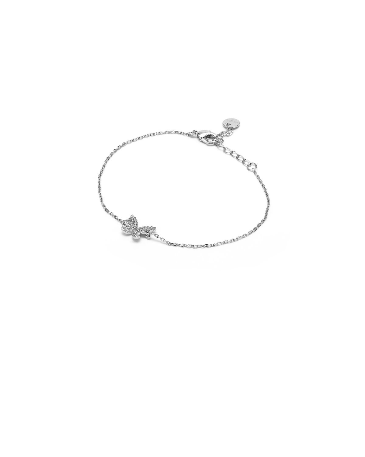 Bracciale argento con farfalla scintillante