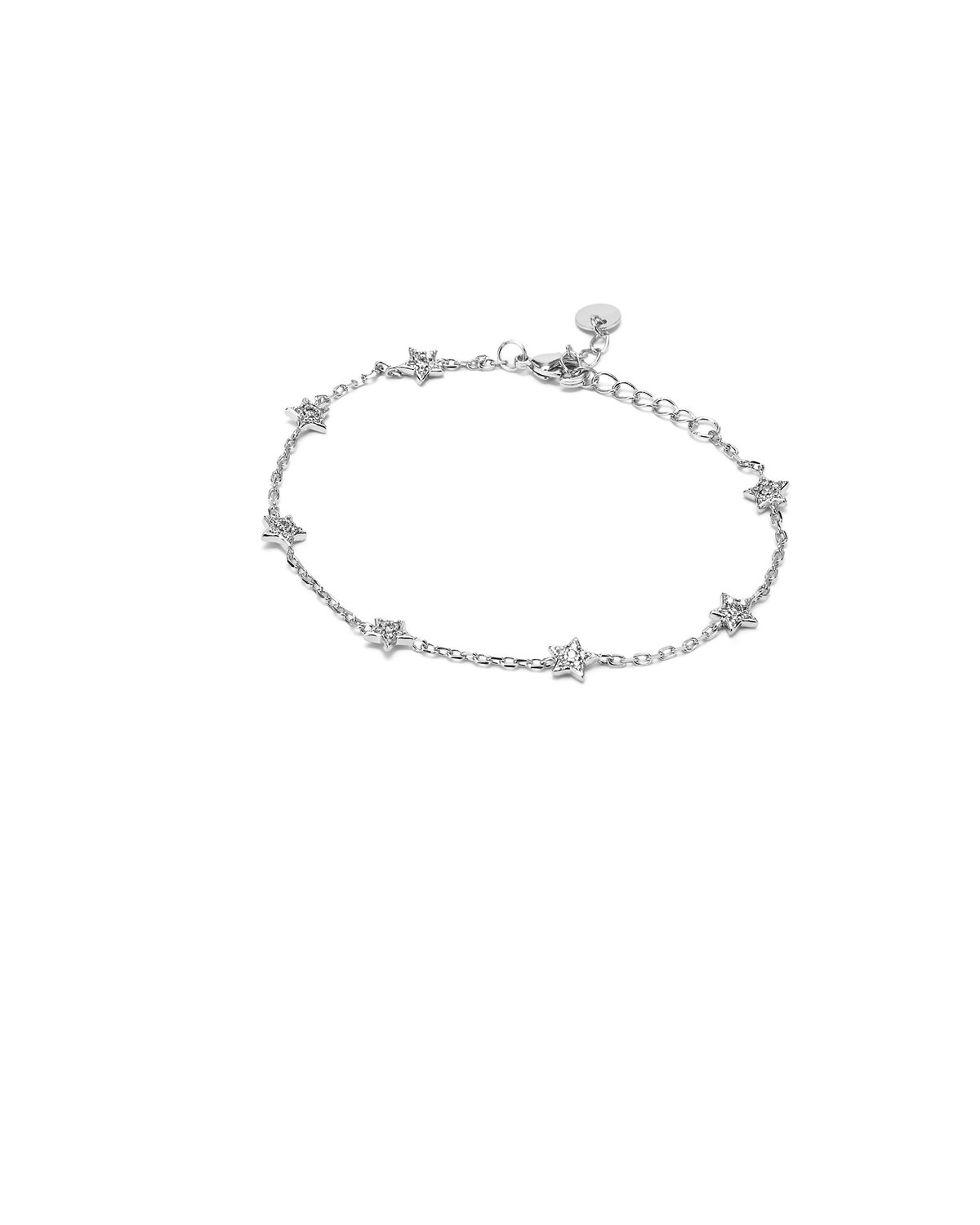 Bracciale argento con stelline pendenti luminose