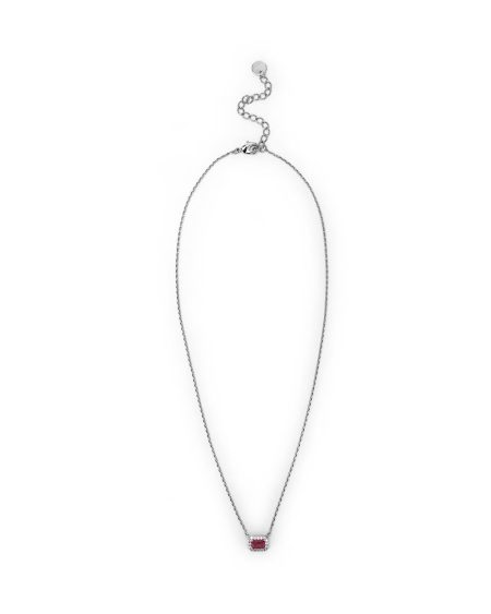 Collana in argento con ciondolo rosso rettangolare