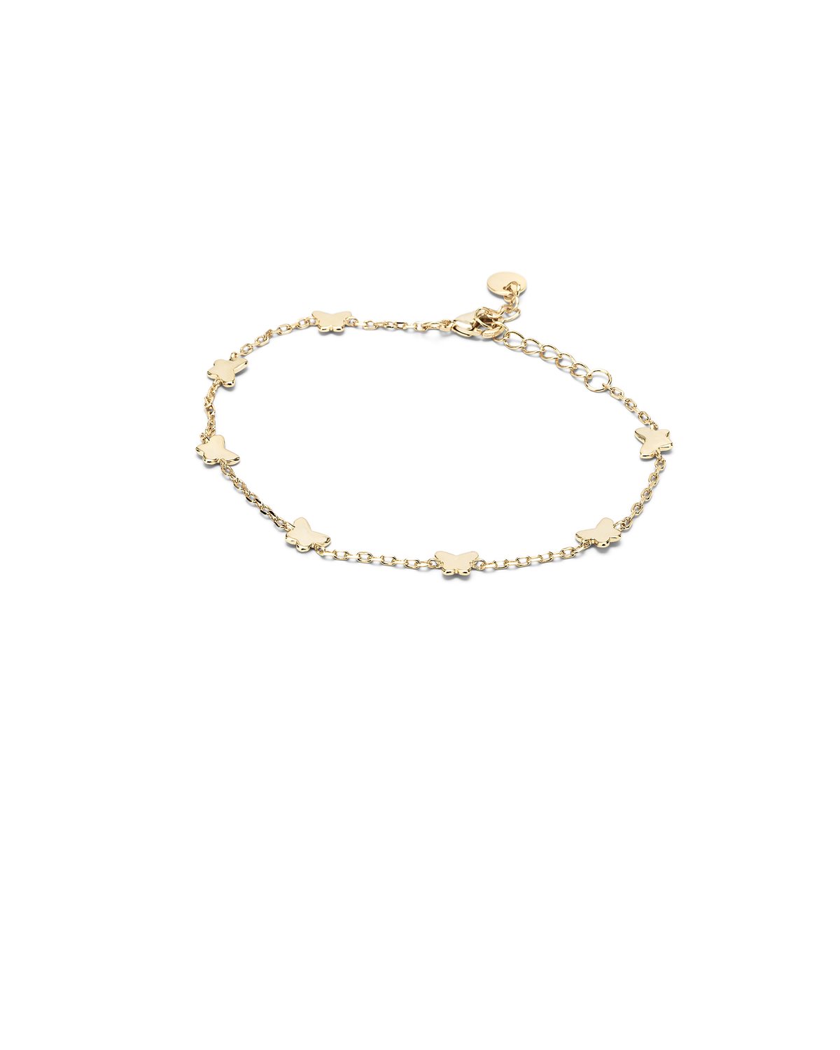 Bracciale dorato con ciondoli a farfalla