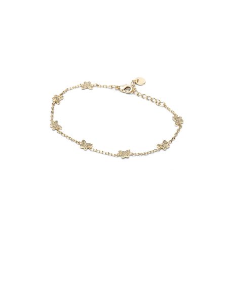 Bracciale dorato con piccoli fiori decorativi