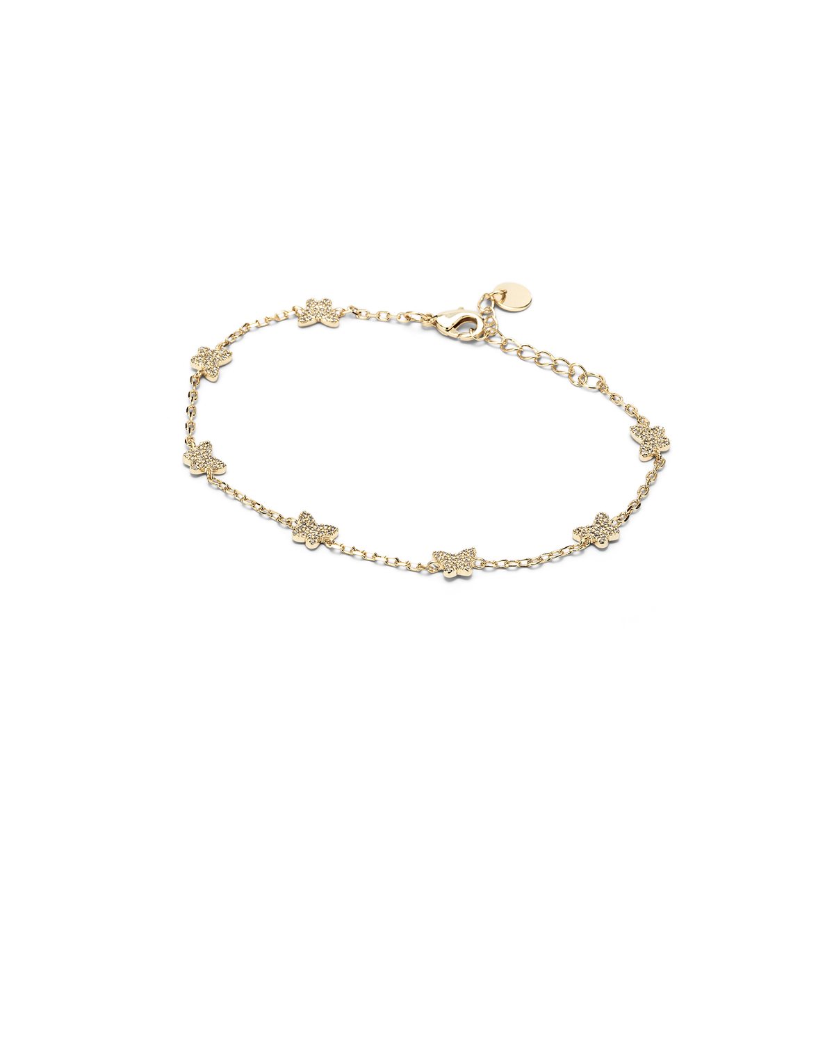 Bracciale dorato con piccoli fiori decorativi