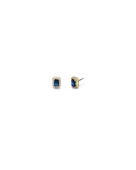 Orecchini a lobo oro con pietra blu
