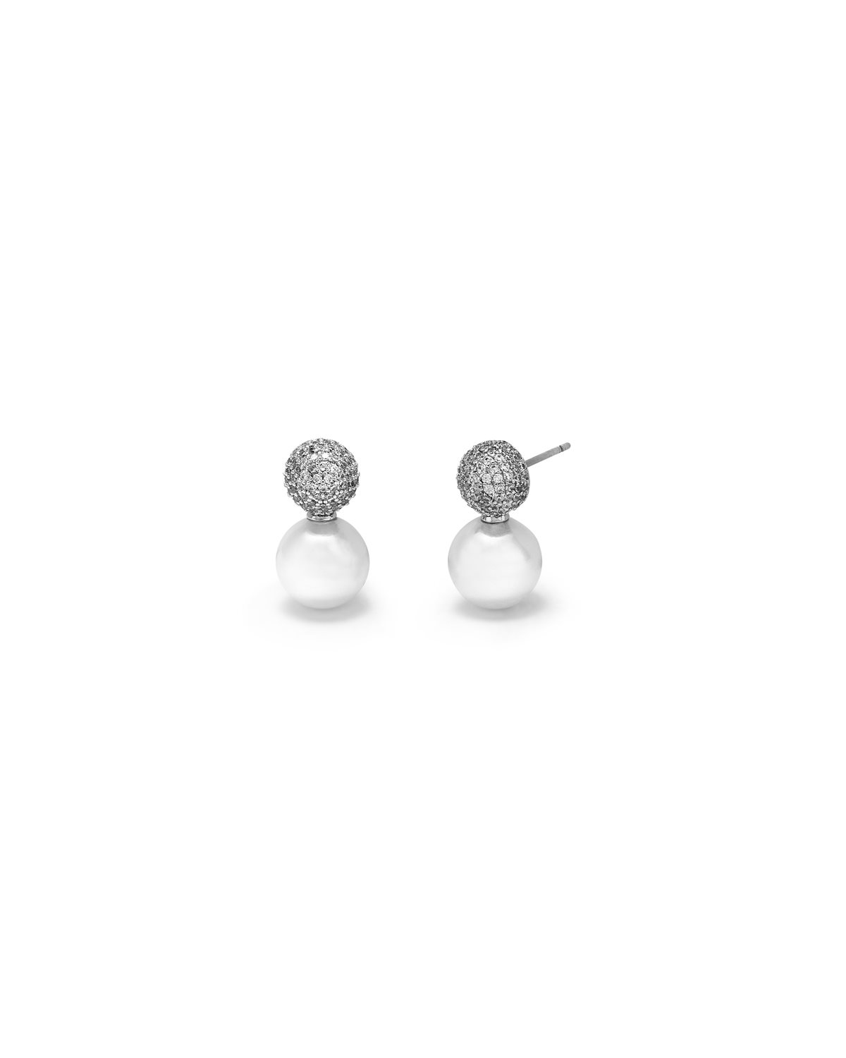 Orecchini a sfera con perla e diamanti