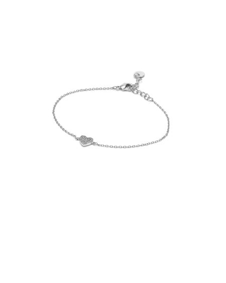 Bracciale argento con cuore e pavé