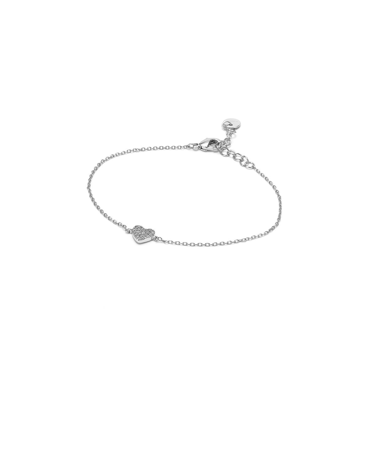 Bracciale argento con cuore e pavé