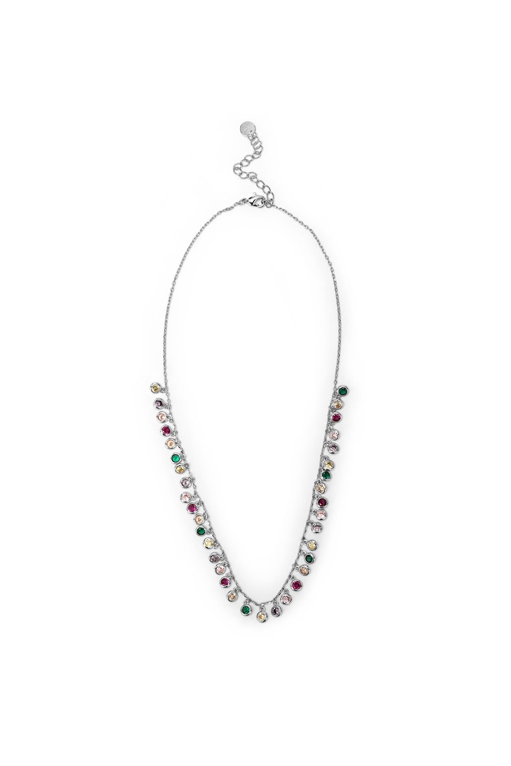 Collana argento con pietre colorate pendenti