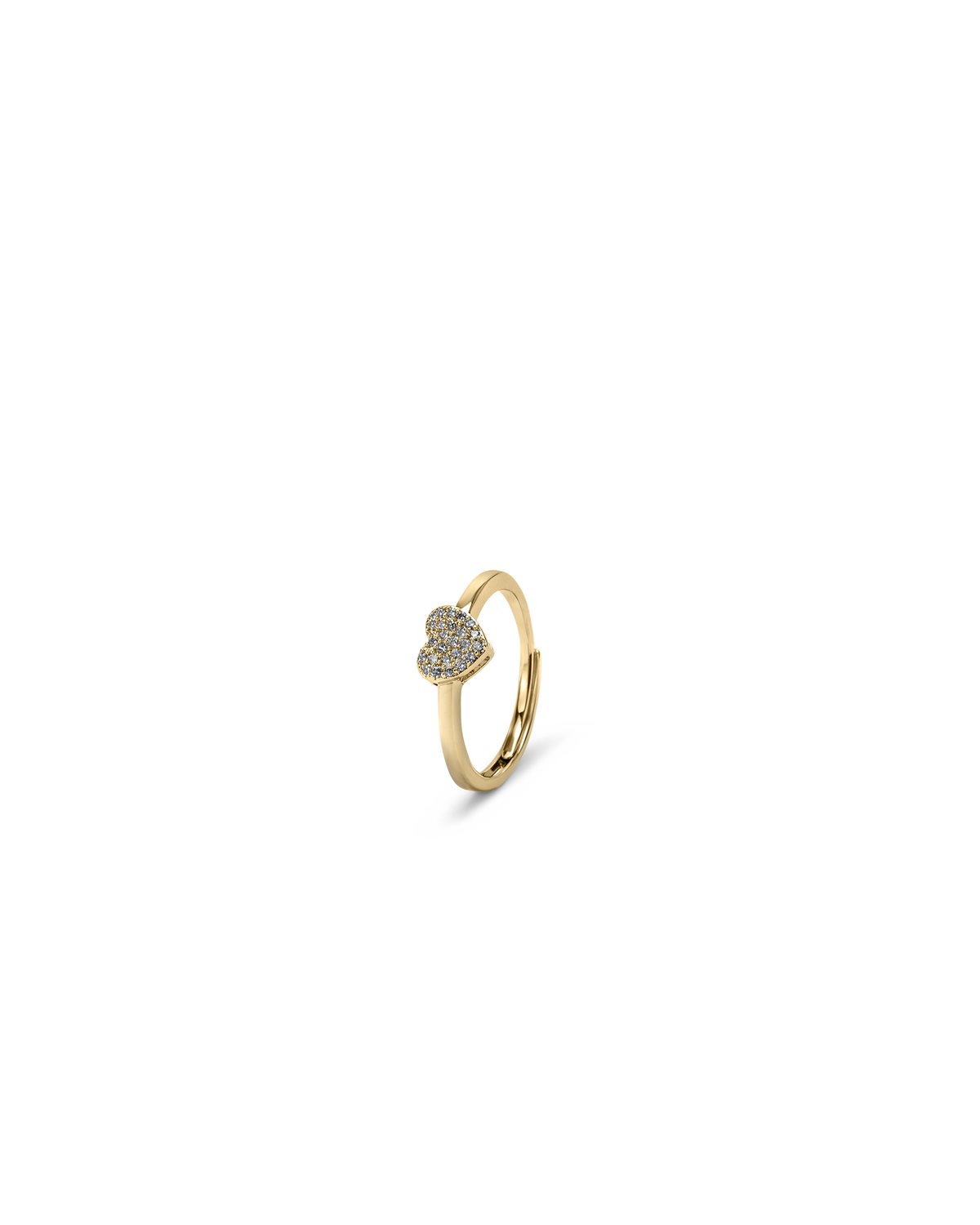Orecchino a cerchio in oro con cuore pavé
