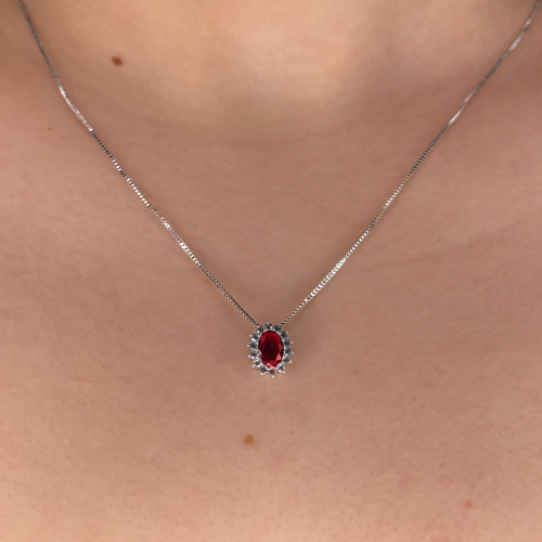 collana kate argento rosso