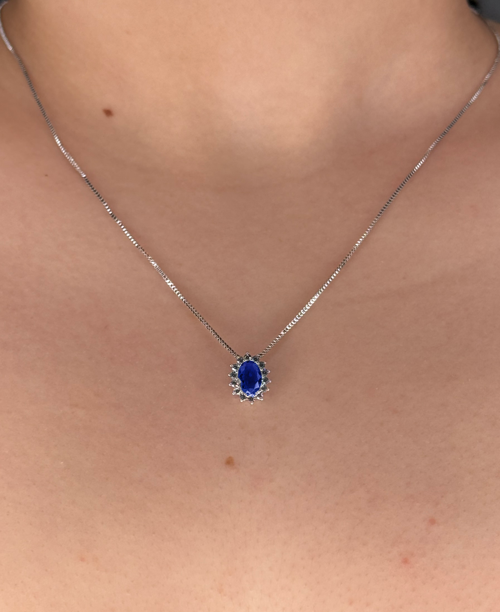 collana kate argento blu