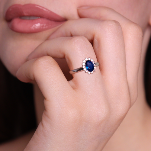 anello kate argento blu 16